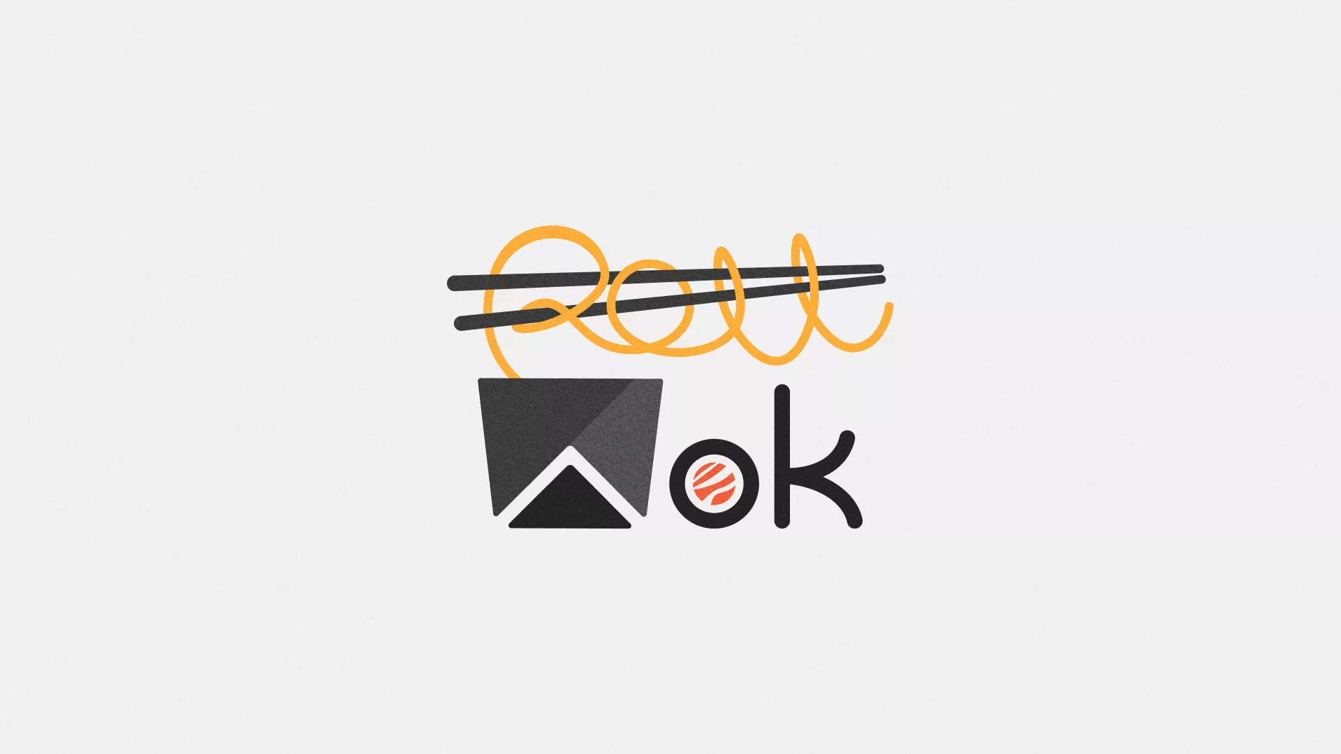 Разработка логотипа суши-бара «Roll Wok Club» в Копейске